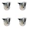 Service Caster 4'' Nylon Wheel Swivel Bolt Hole Caster Set with Posi Lock Brakes, 4PK SCC-BH20S414-NYS-PLB-4 - alternate 1
